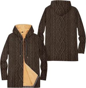 Mens Sherpa Hoodie Full-Zip Thick Warm Sweatshirt Fleece Casual Heavyweight Hooded