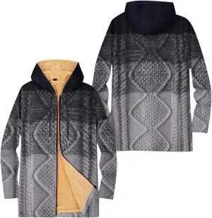 Mens Sherpa Hoodie Full-Zip Thick Warm Sweatshirt Fleece Casual Heavyweight Hooded