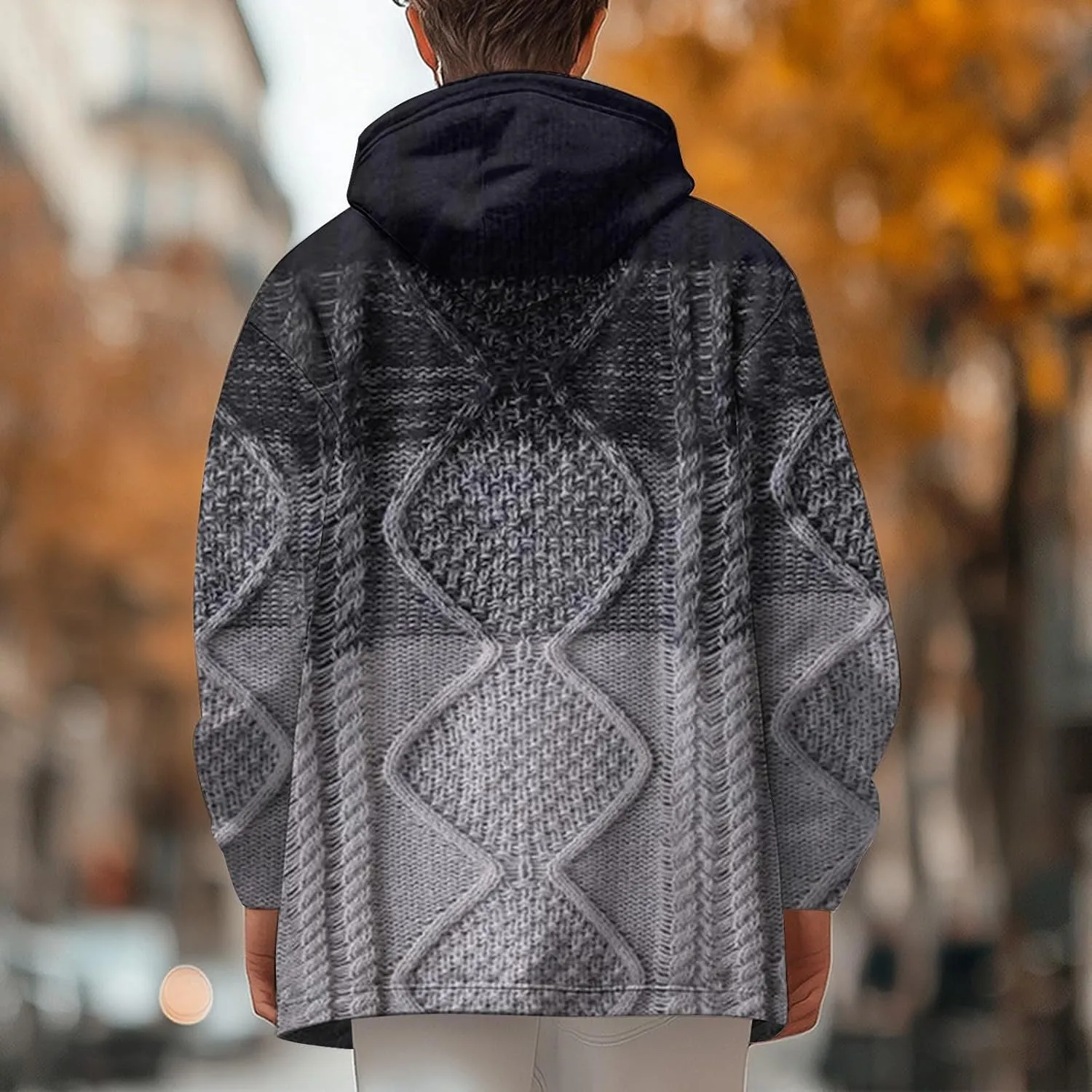 Mens Sherpa Hoodie Full-Zip Thick Warm Sweatshirt Fleece Casual Heavyweight Hooded