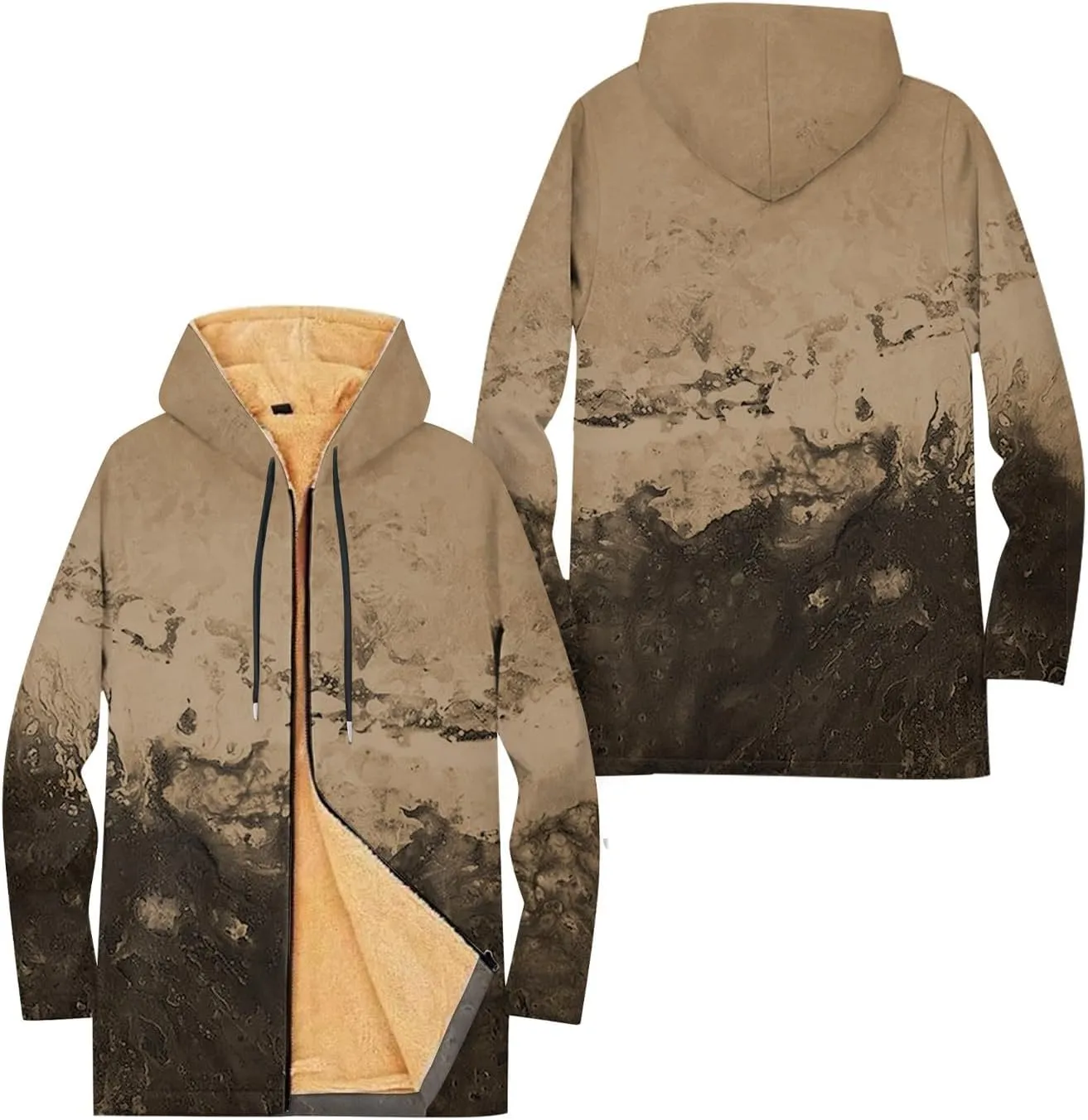 Mens Sherpa Hoodie Full-Zip Warm Thermal Sweatshirt Heavyweight Fleece Winter Hooded