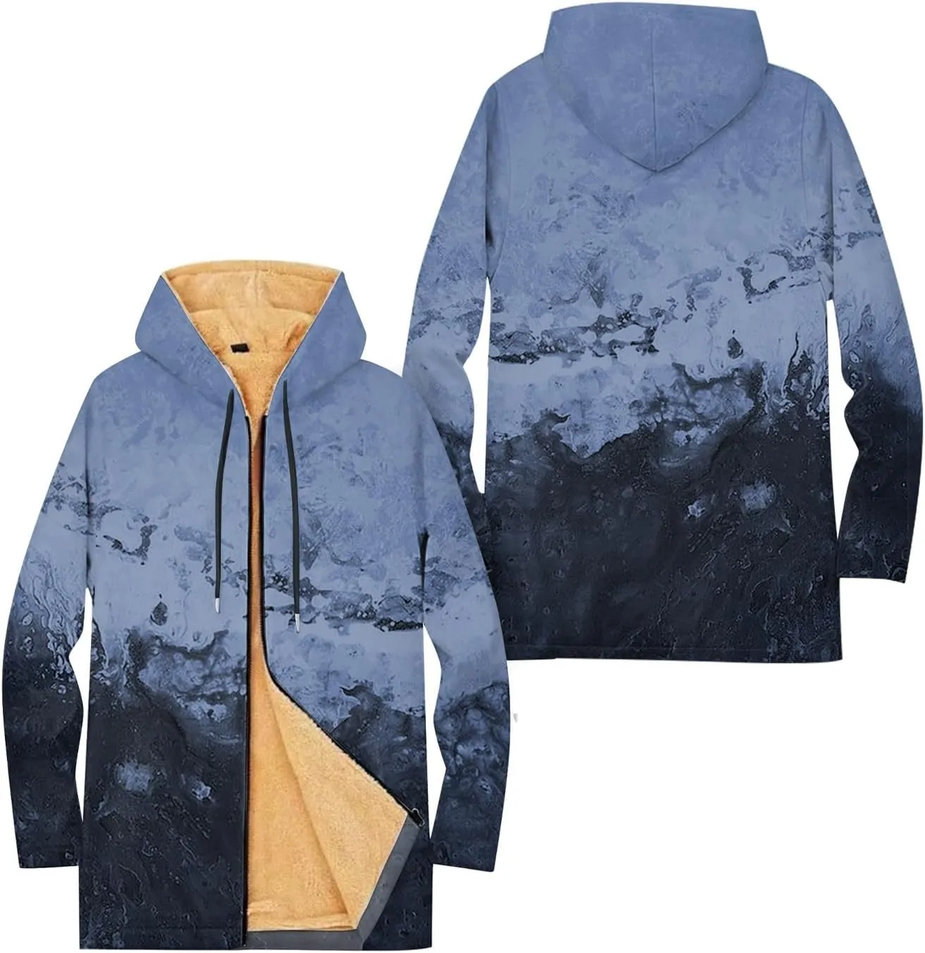 Mens Sherpa Hoodie Full-Zip Warm Thermal Sweatshirt Heavyweight Fleece Winter Hooded
