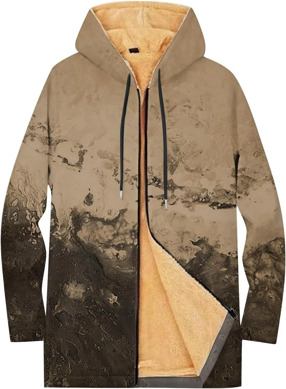 Mens Sherpa Hoodie Full-Zip Warm Thermal Sweatshirt Heavyweight Fleece Winter Hooded