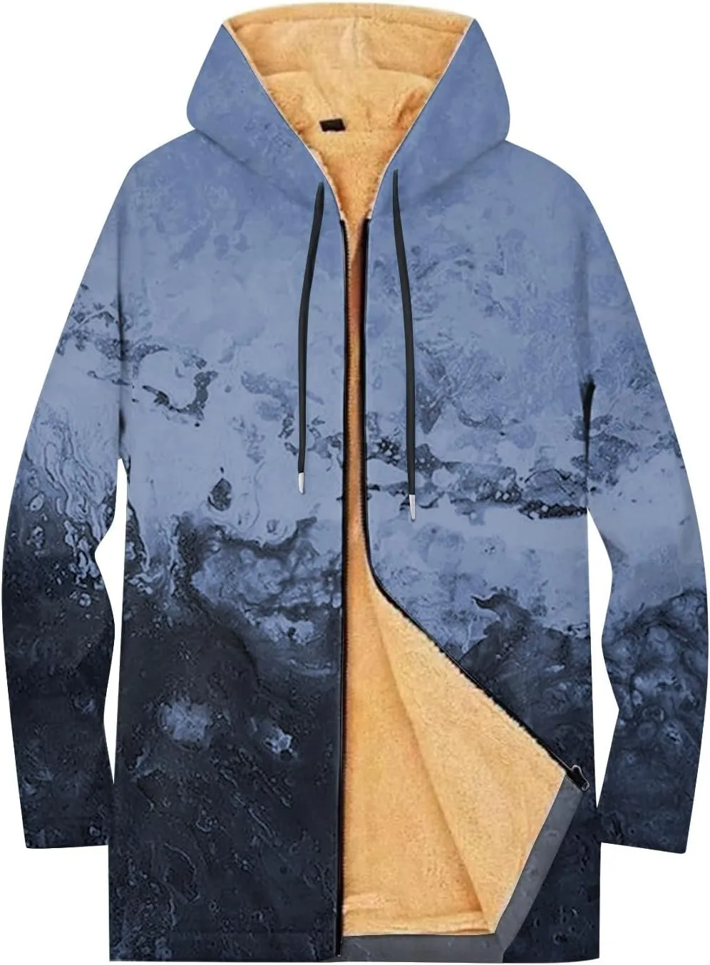 Mens Sherpa Hoodie Full-Zip Warm Thermal Sweatshirt Heavyweight Fleece Winter Hooded