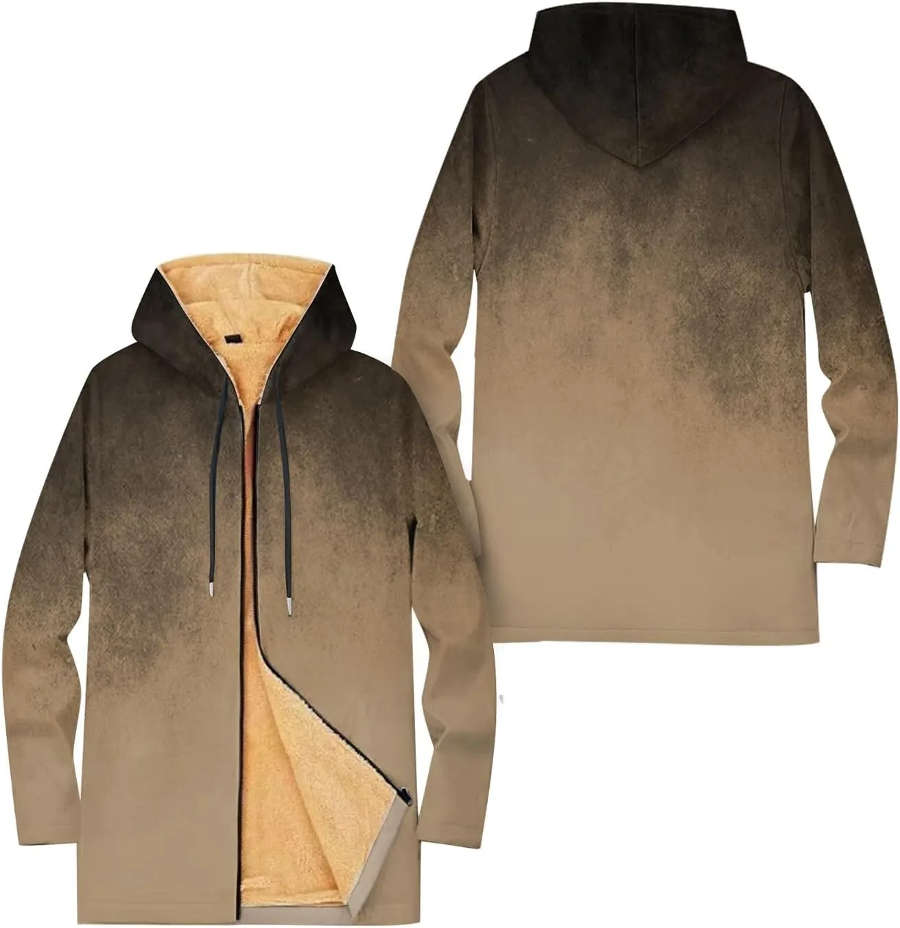 Mens Sherpa Lined Hoodie Full-Zip Fleece Thick Hoodies Heavyweight Thermal Warm Sweatshirt