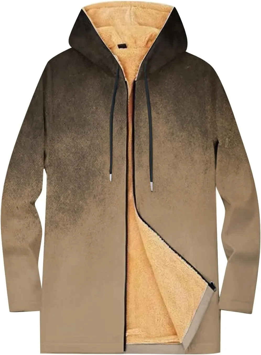 Mens Sherpa Lined Hoodie Full-Zip Fleece Thick Hoodies Heavyweight Thermal Warm Sweatshirt