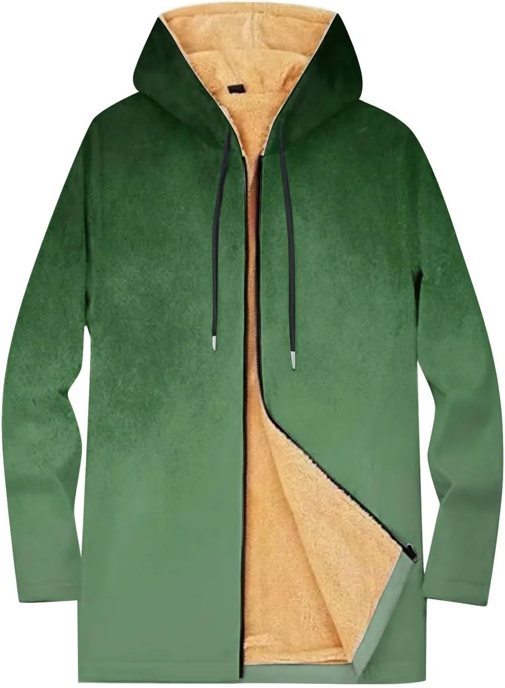 Mens Sherpa Lined Hoodie Full-Zip Fleece Thick Hoodies Heavyweight Thermal Warm Sweatshirt