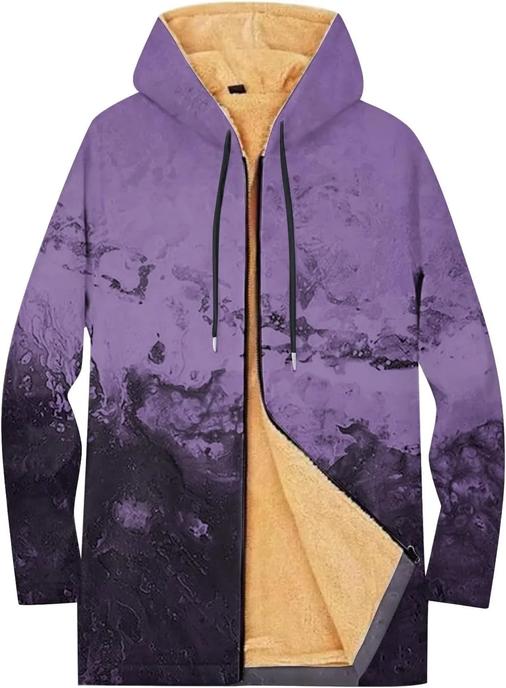 Mens Sherpa Lined Hoodie Full-Zip Heavyweight Fleece Sweatshirt Casual Winter Thermal Hooded