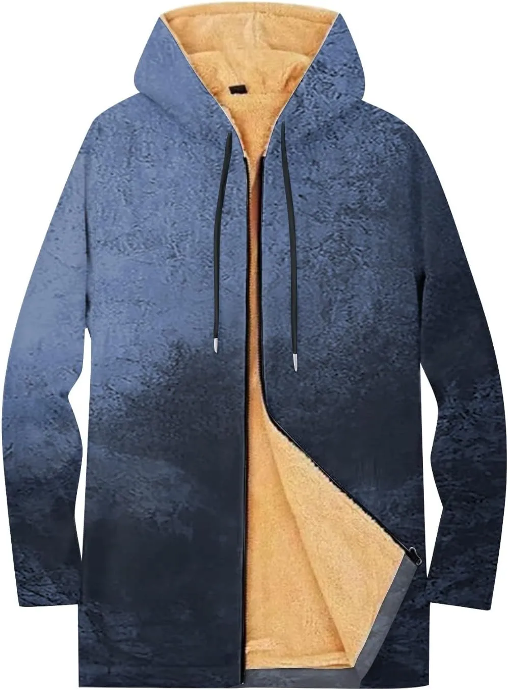 Mens Sherpa Lined Hoodie Full-Zip Thermal Fleece Sweatshirt Casual Heavyweight Winter Hoodies