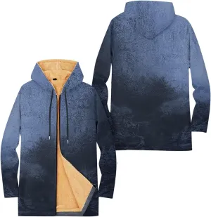 Mens Sherpa Lined Hoodie Full-Zip Thermal Fleece Sweatshirt Casual Heavyweight Winter Hoodies