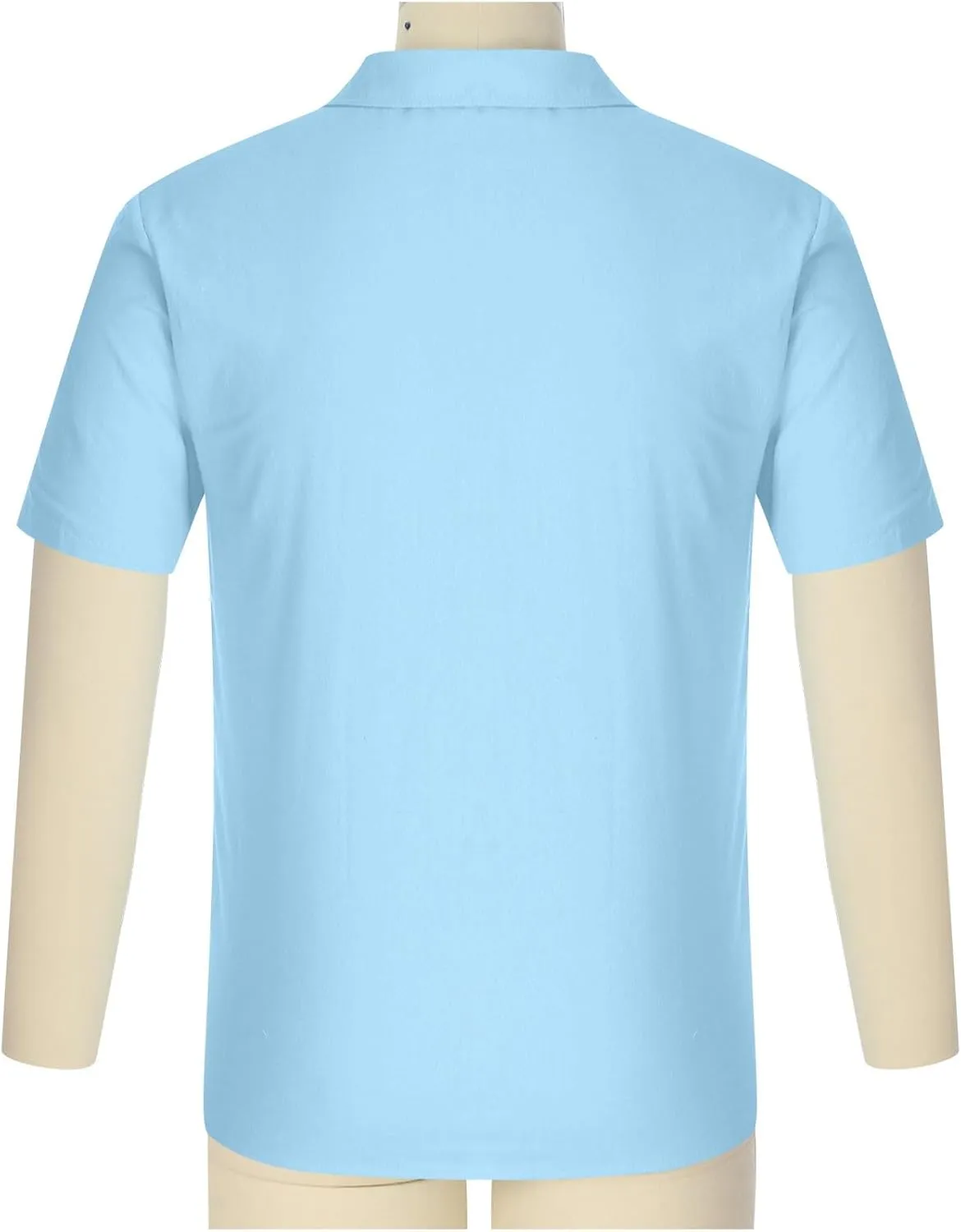 Men's Shirts Casual Cotton Linen Button Down T-Shirt Summer Fashion Short Sleeve Solid Linen Shirt Loose Fit Tops