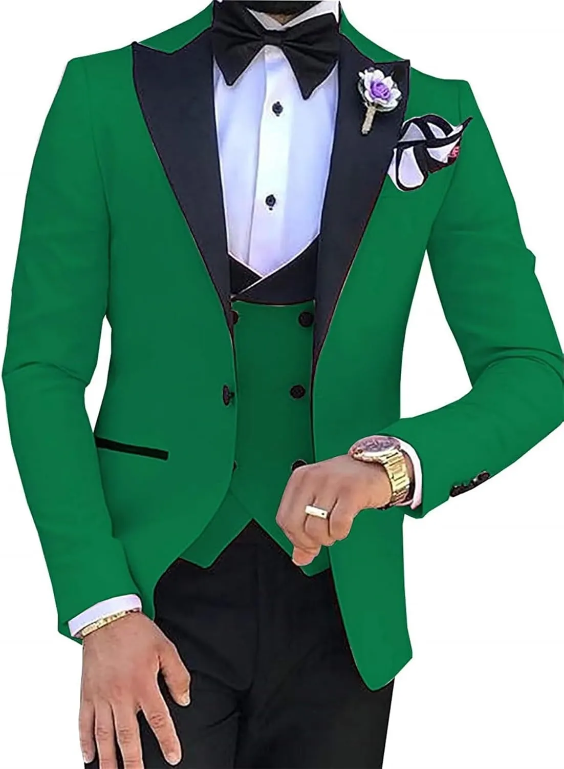 Men's Suit Slim Fit 3 Piece Men Tuxedo for Wedding Slim Fit Suit Double Breasted Suit Blazer Vest Pants Sets Prom