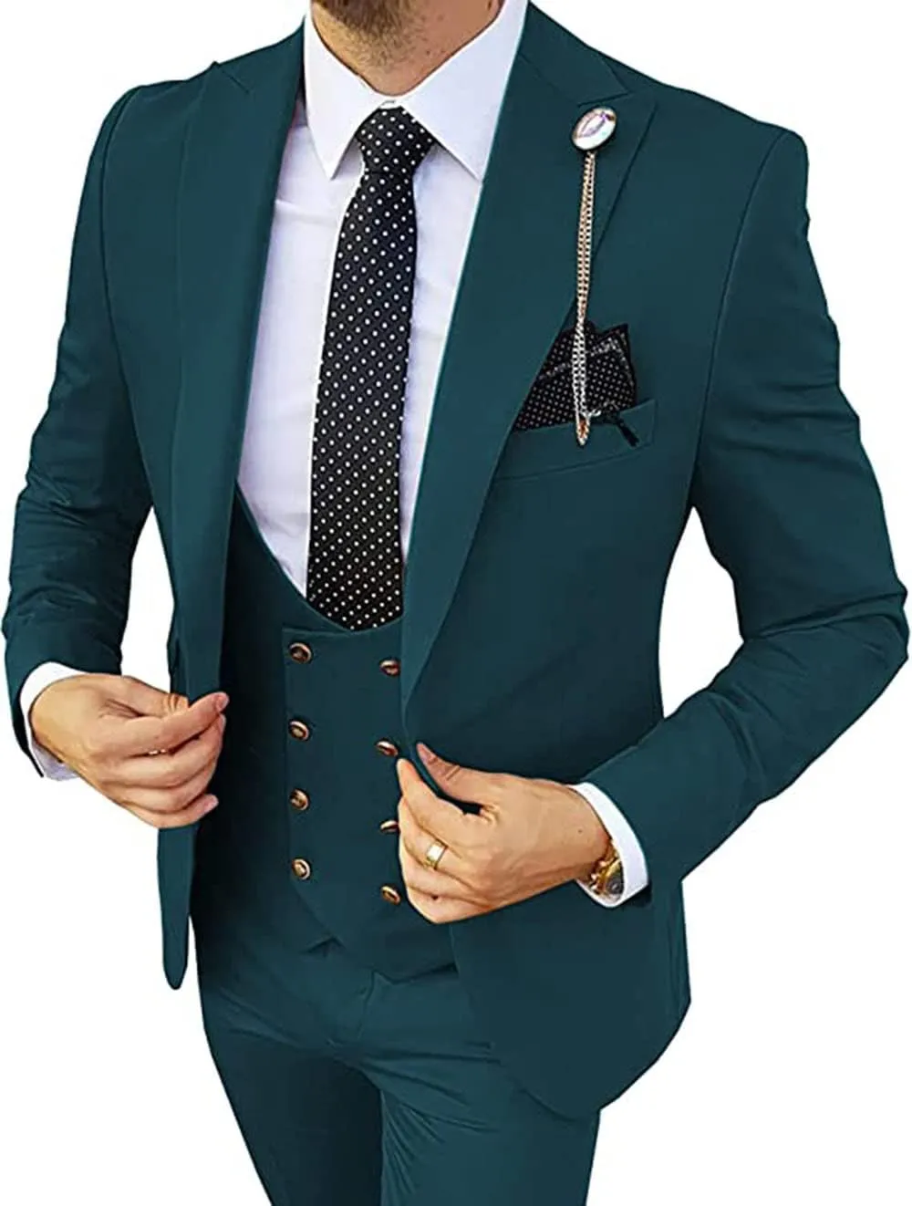 Mens Suits 3 Piece Slim Fit Blazer Vest Pants Sets for Men Suits for Men Wedding Suits