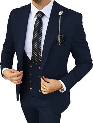 Mens Suits 3 Piece Slim Fit Blazer Vest Pants Sets for Men Suits for Men Wedding Suits