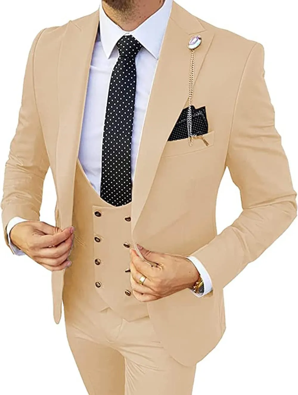 Mens Suits 3 Piece Slim Fit Blazer Vest Pants Sets for Men Suits for Men Wedding Suits