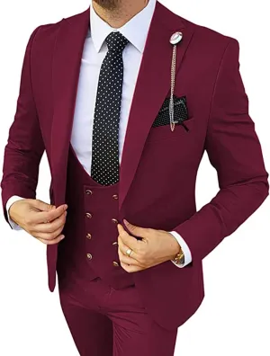 Mens Suits 3 Piece Slim Fit Blazer Vest Pants Sets for Men Suits for Men Wedding Suits
