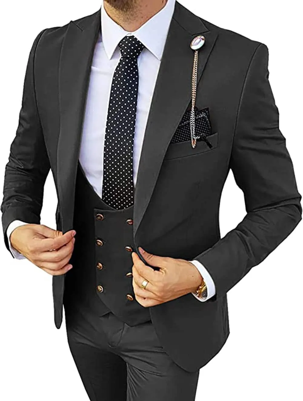 Mens Suits 3 Piece Slim Fit Blazer Vest Pants Sets for Men Suits for Men Wedding Suits