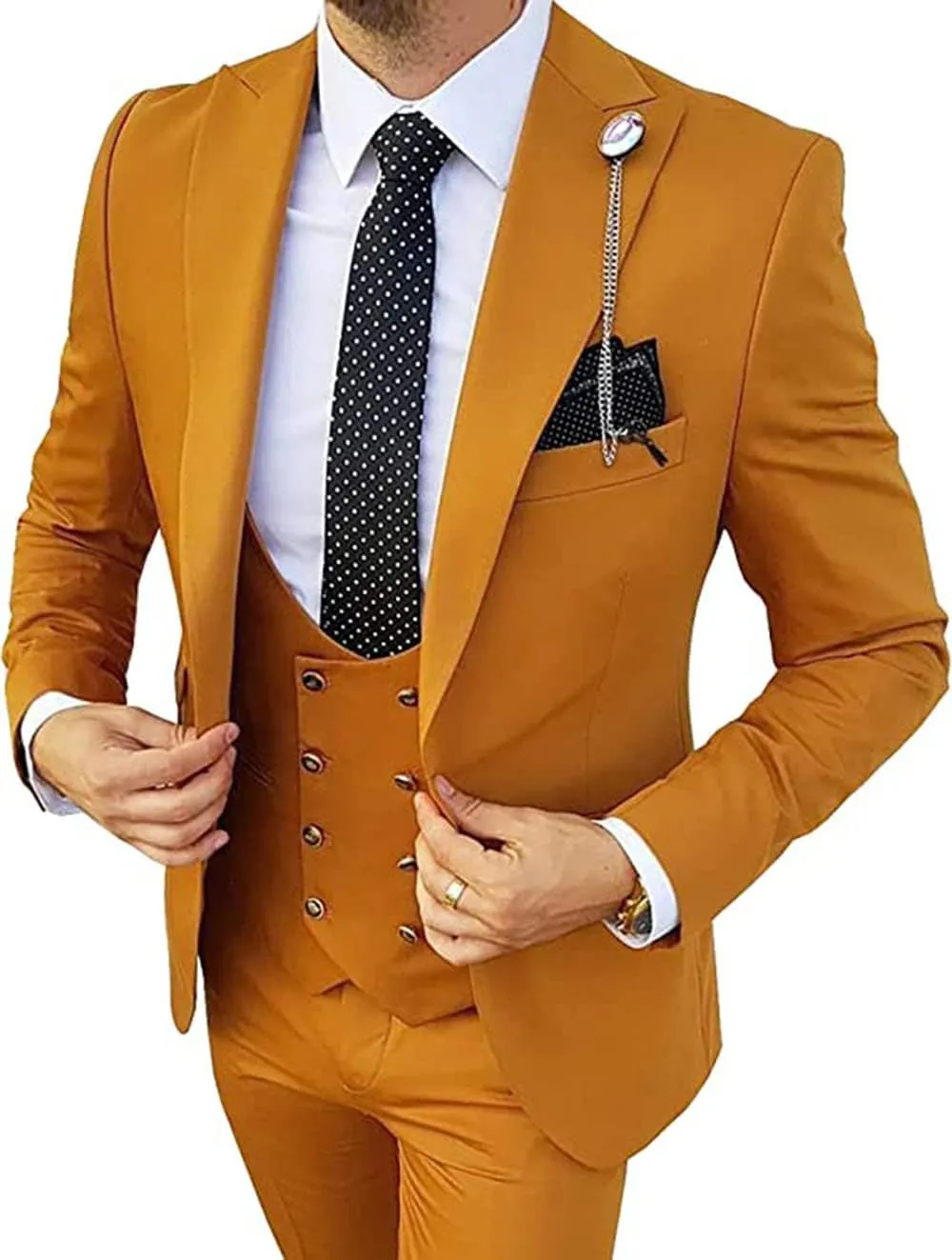 Mens Suits 3 Piece Slim Fit Blazer Vest Pants Sets for Men Suits for Men Wedding Suits