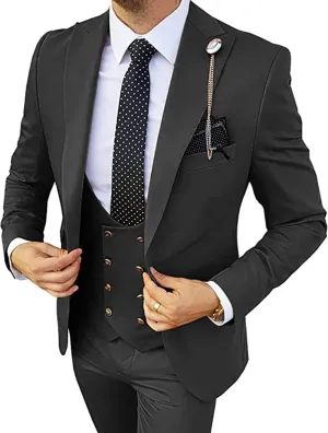 Mens Suits 3 Piece Slim Fit Blazer Vest Pants Sets for Men Suits for Men Wedding Suits