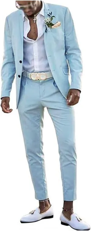 Men's Suits Slim Fit 2 Pieces Wedding Suit Blazer Groomsmen Prom Suits Business Casual Suit