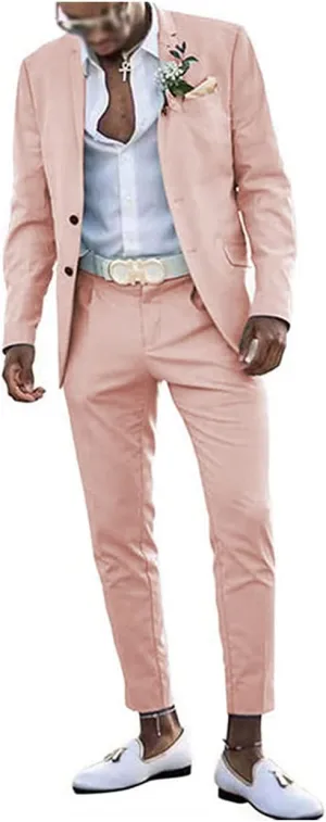 Men's Suits Slim Fit 2 Pieces Wedding Suit Blazer Groomsmen Prom Suits Business Casual Suit