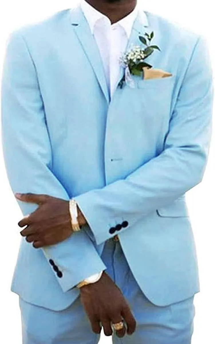 Men's Suits Slim Fit 2 Pieces Wedding Suit Blazer Groomsmen Prom Suits Business Casual Suit