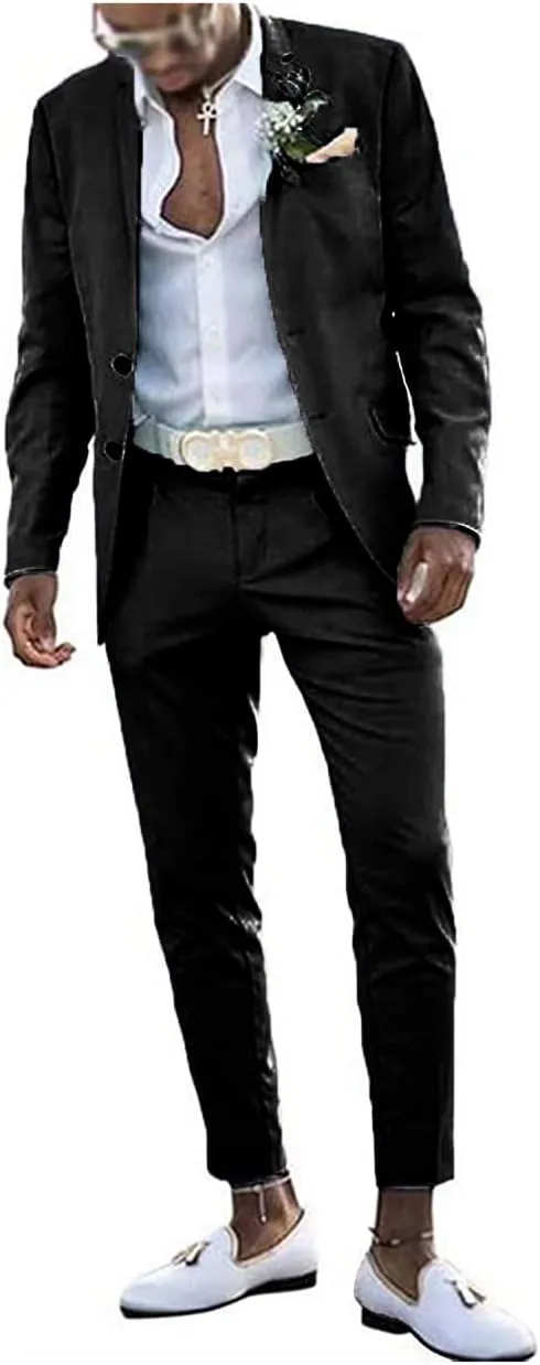 Men's Suits Slim Fit 2 Pieces Wedding Suit Blazer Groomsmen Prom Suits Business Casual Suit