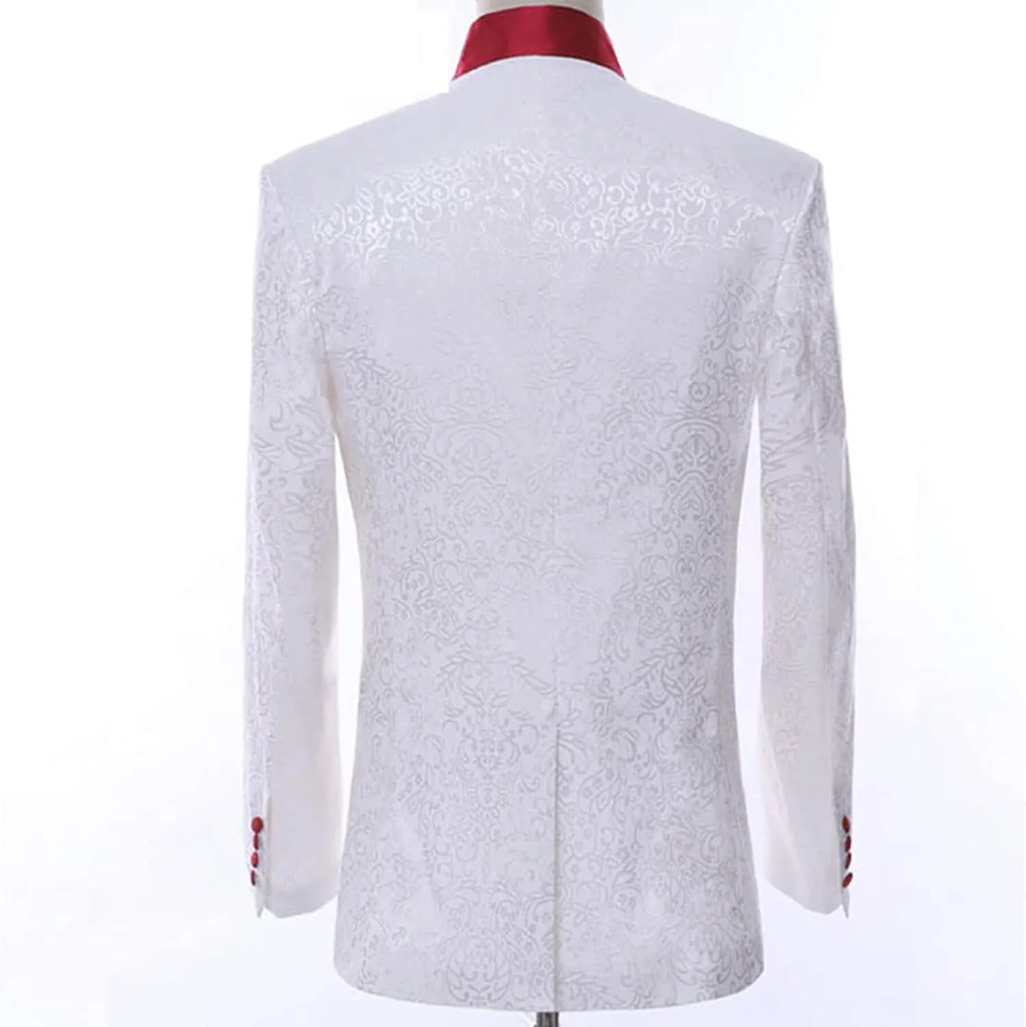 Men's Suits Slim Fit 3 Piece Suits for Men White Premium Floral Blazer Wedding Suits Jacket Vest Pants Men Tuxedo Suits Set