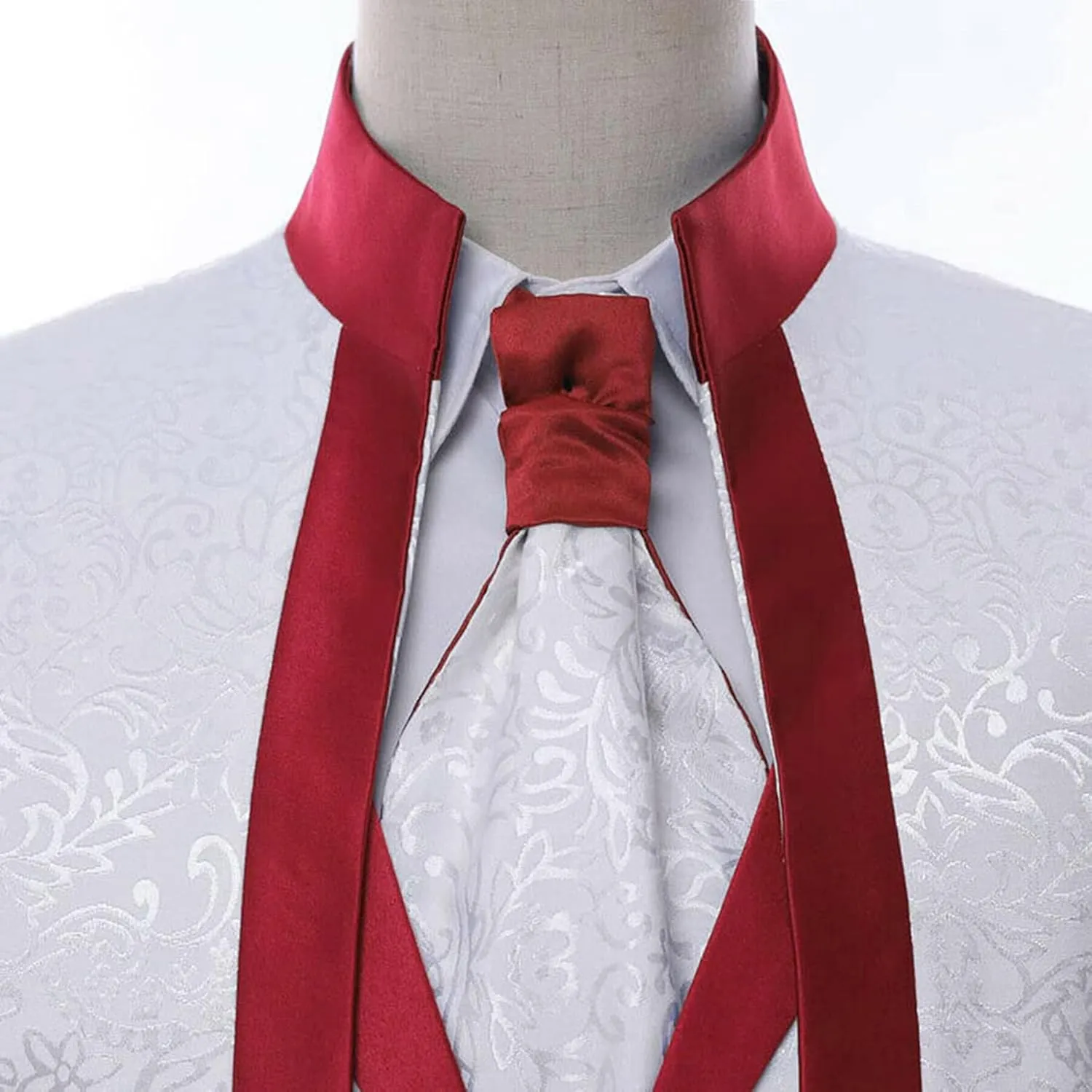 Men's Suits Slim Fit 3 Piece Suits for Men White Premium Floral Blazer Wedding Suits Jacket Vest Pants Men Tuxedo Suits Set