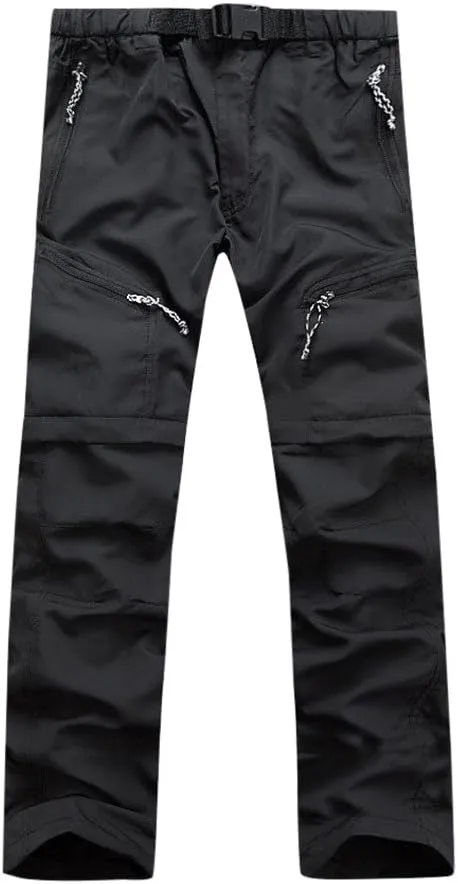 Mens Utility Work Pants Water Resistant Dry Fit Convertible Zip Off Work Cargo Pants Outdoor Lightweight Hiking Pants
