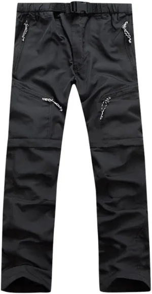 Mens Utility Work Pants Water Resistant Dry Fit Convertible Zip Off Work Cargo Pants Outdoor Lightweight Hiking Pants