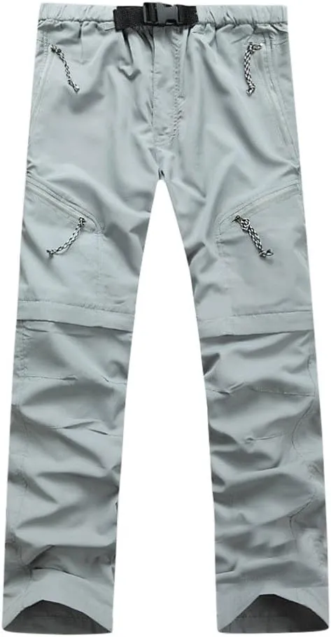 Mens Utility Work Pants Water Resistant Dry Fit Convertible Zip Off Work Cargo Pants Outdoor Lightweight Hiking Pants