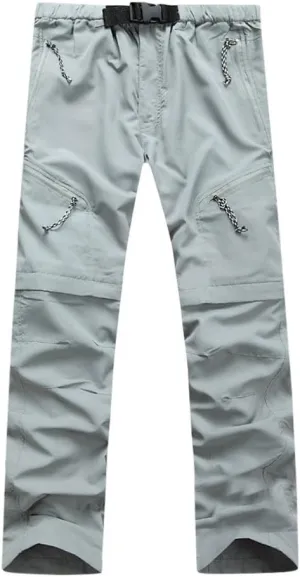 Mens Utility Work Pants Water Resistant Dry Fit Convertible Zip Off Work Cargo Pants Outdoor Lightweight Hiking Pants