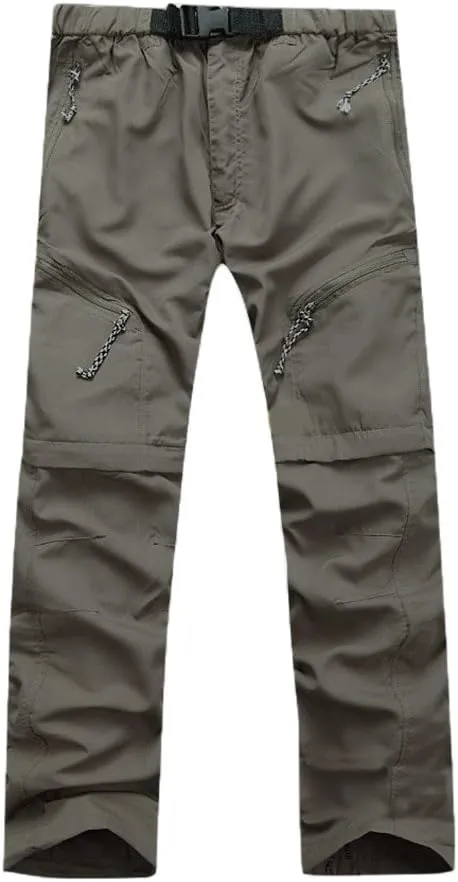Mens Utility Work Pants Water Resistant Dry Fit Convertible Zip Off Work Cargo Pants Outdoor Lightweight Hiking Pants