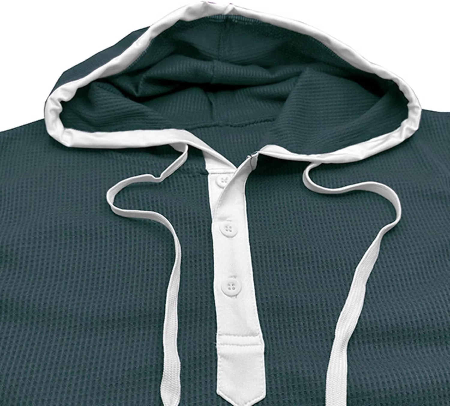Men's Waffle Workout Hooded Tank Tops Button Down Sleeveless Gym Hoodies Color Block Training Athletic Muscle Pullover