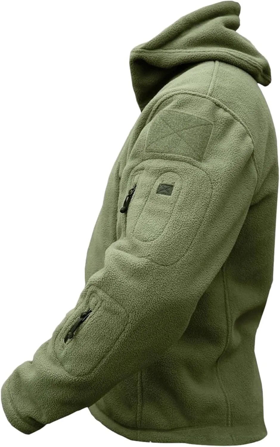 Men's Warm Military Tactical Hoodies Trendy Fall Winter Warm Full Zip Fleece Jacket with Multi Pockets Sports Coats