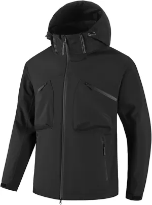 Mens Windproof Jacket Waterproof Jacket for Men Hooded Windbreaker Raincoat Mountaineering Hiking Winter Outwear