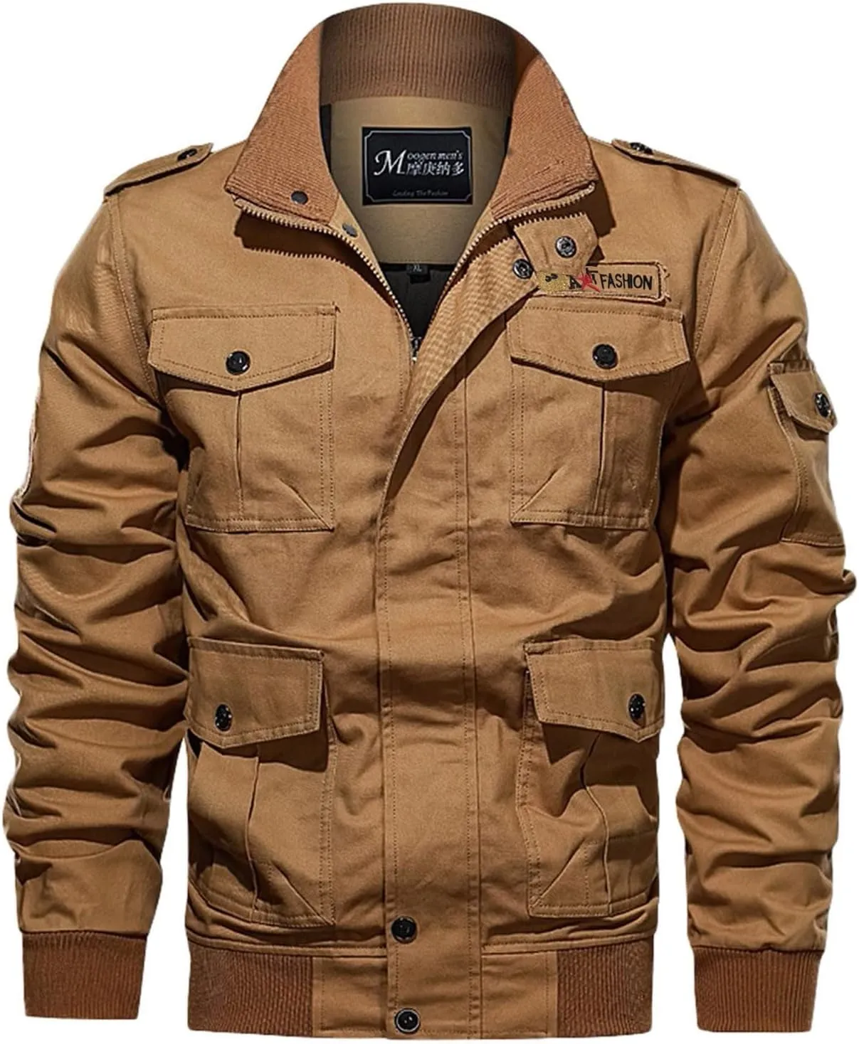 Mens Zip Up Fleece Warm Jackets Thick Coats Breathable Top Zipper Lapel Solid Jacket Winter Coat Warm Parka Jacket