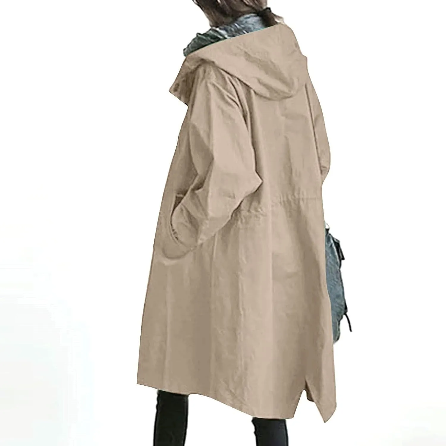 Mid Long Classic Lapel Windproof Womens Elegant Windbreaker Wild Winter Women'S Coat Belted Outerwear Casual Jackets