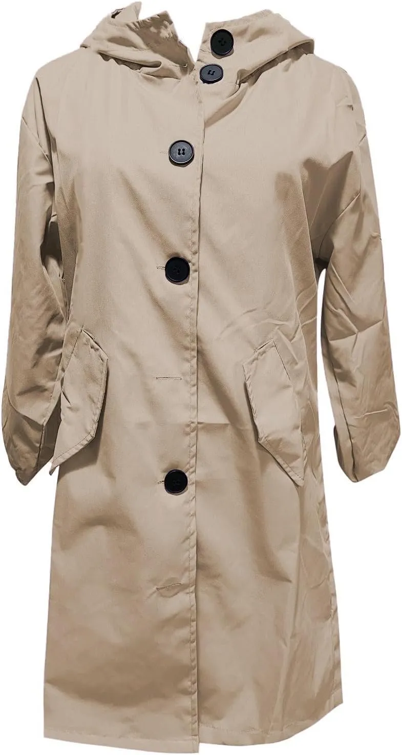 Mid Long Classic Lapel Windproof Womens Elegant Windbreaker Wild Winter Women'S Coat Belted Outerwear Casual Jackets
