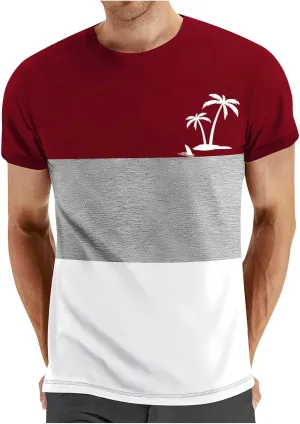 Muscularfit Gym Tshirts for Men Loose Fit Color Block Short Sleeve Crewneck Shirts Causal Gym Workout Tee Tops Summer Shirts