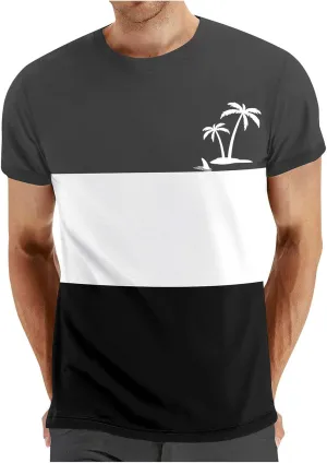 Muscularfit Gym Tshirts for Men Loose Fit Color Block Short Sleeve Crewneck Shirts Causal Gym Workout Tee Tops Summer Shirts
