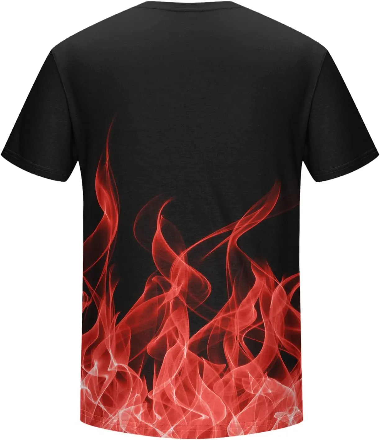 Muscularfit Men's Graphic Tee Shirts Funny 3D Flame Print Short Sleeve Casual Shirt Loose Fit Athletic T-Shirt Summer Clothes