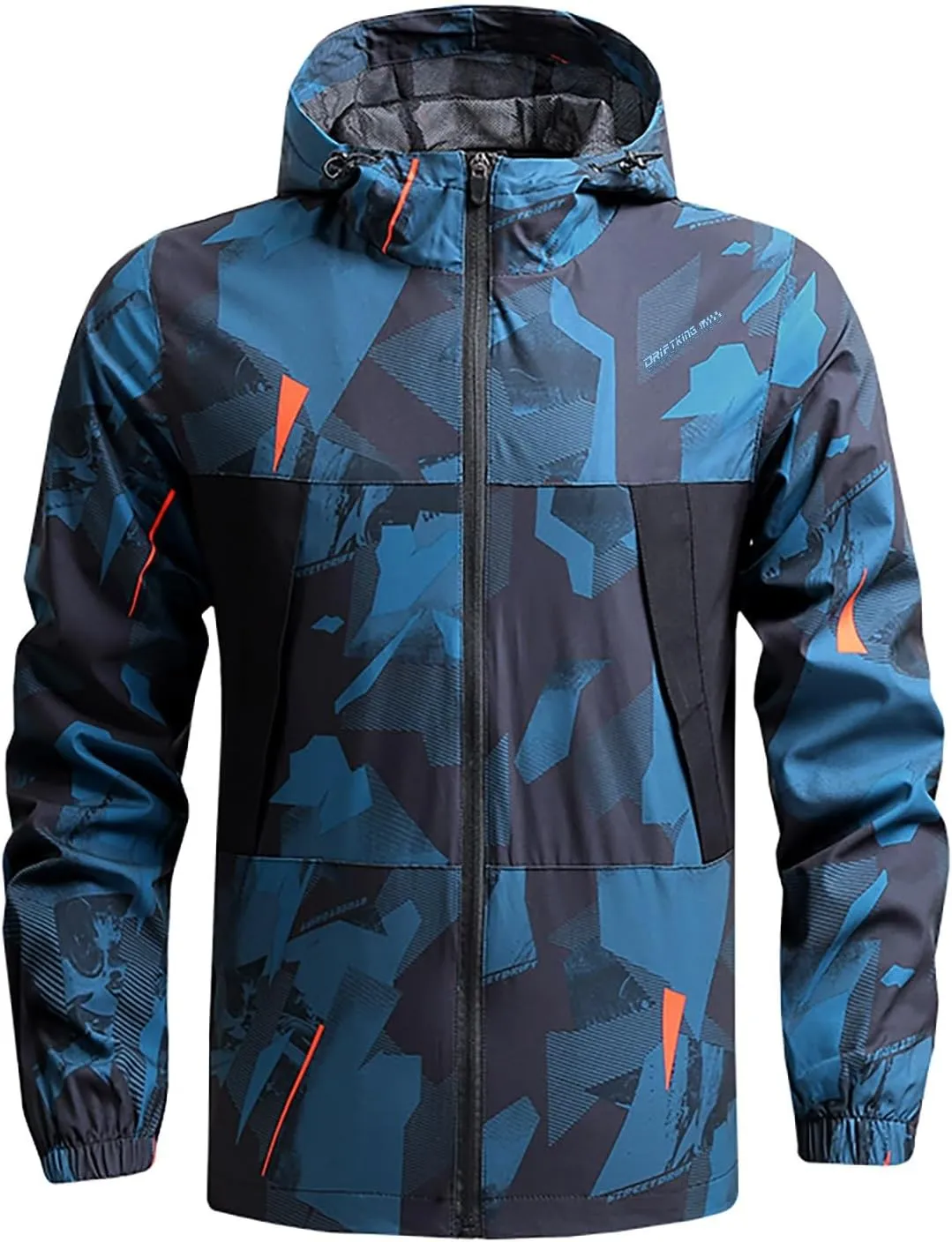 NATHGAM Men's Casual Loose Fit Windbreaker Long Sleeve Stand Collar Hooded Jacket Breathable For Biking Hiking Running 2024