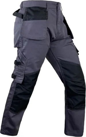 Notus Men’s Work Casual Tactical Cordura Knee Carpenter Construction Utility Cargo Work Trousers Pants