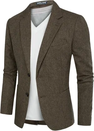 PJ PAUL JONES Men's Herringbone Tweed Blazer British Wool Blend Sport Coat Jacket