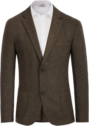 PJ PAUL JONES Men's Herringbone Tweed Blazer British Wool Blend Sport Coat Jacket