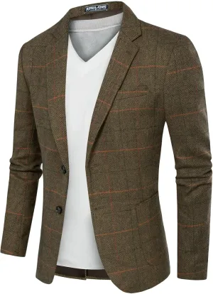 PJ PAUL JONES Men's Herringbone Tweed Blazer British Wool Blend Sport Coat Jacket