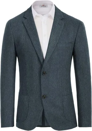 PJ PAUL JONES Men's Herringbone Tweed Blazer British Wool Blend Sport Coat Jacket