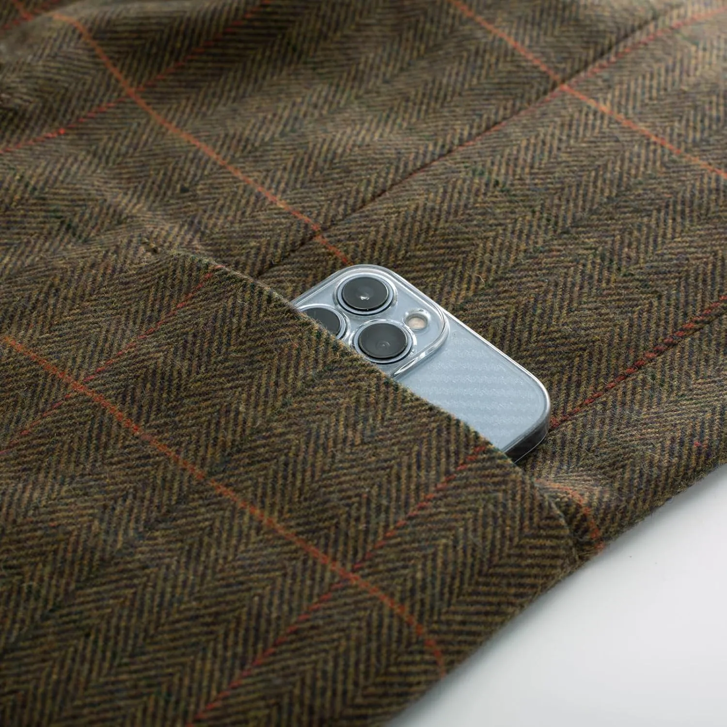 PJ PAUL JONES Men's Herringbone Tweed Blazer British Wool Blend Sport Coat Jacket