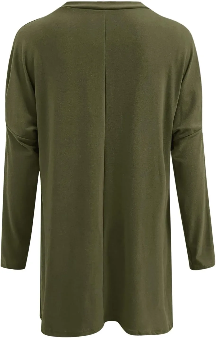 Plus Size T Shirts for Women Long Sleeve Round Neck Loose Fit Long T-Shirts with Two Side Pockets Spring Summer Tops